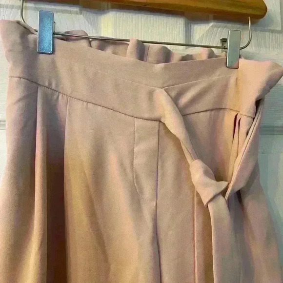 Carolina Belle Montreal wide leg pink cropped  with belt detail size 4 - Picture 3 of 6